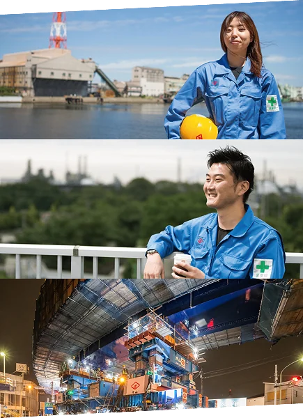 4直3交替制で働く男女の従業員と現場の様子